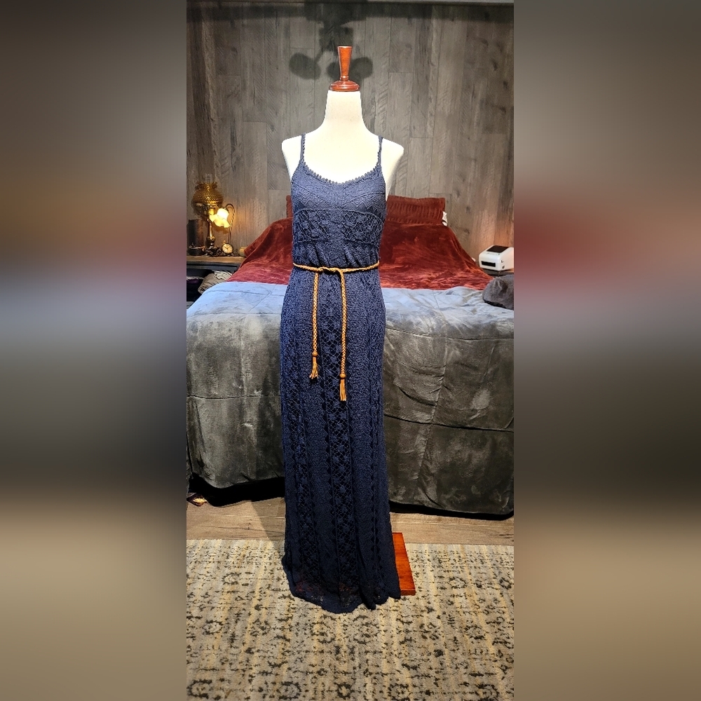 Boho Navy cotton lace sundress